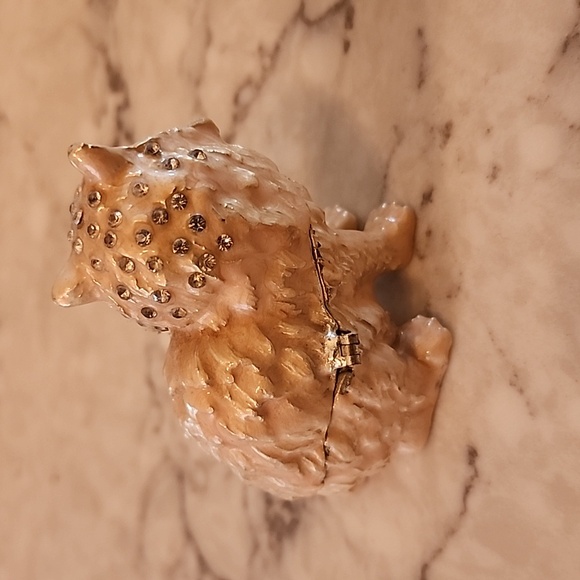 Vintage, rhinestone embellished cat trinket/jewelry box - Picture 6 of 8